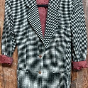 Black and White Houndstooth Blazer